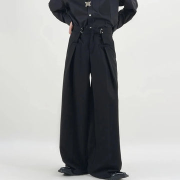 Aidase Mens Y2k Basic Casual Pants 2024 New Genderless Fashion Individuality Loose Retro Solid Color Floor-Length Wide-Leg Pants Unisex aidase-shop